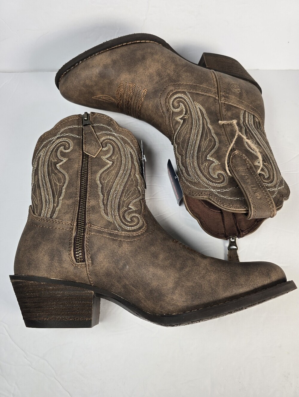 NWIB Durango Crush Women's Brown Leather Western Cowboy Boots Size 9 - Picture 5 of 11